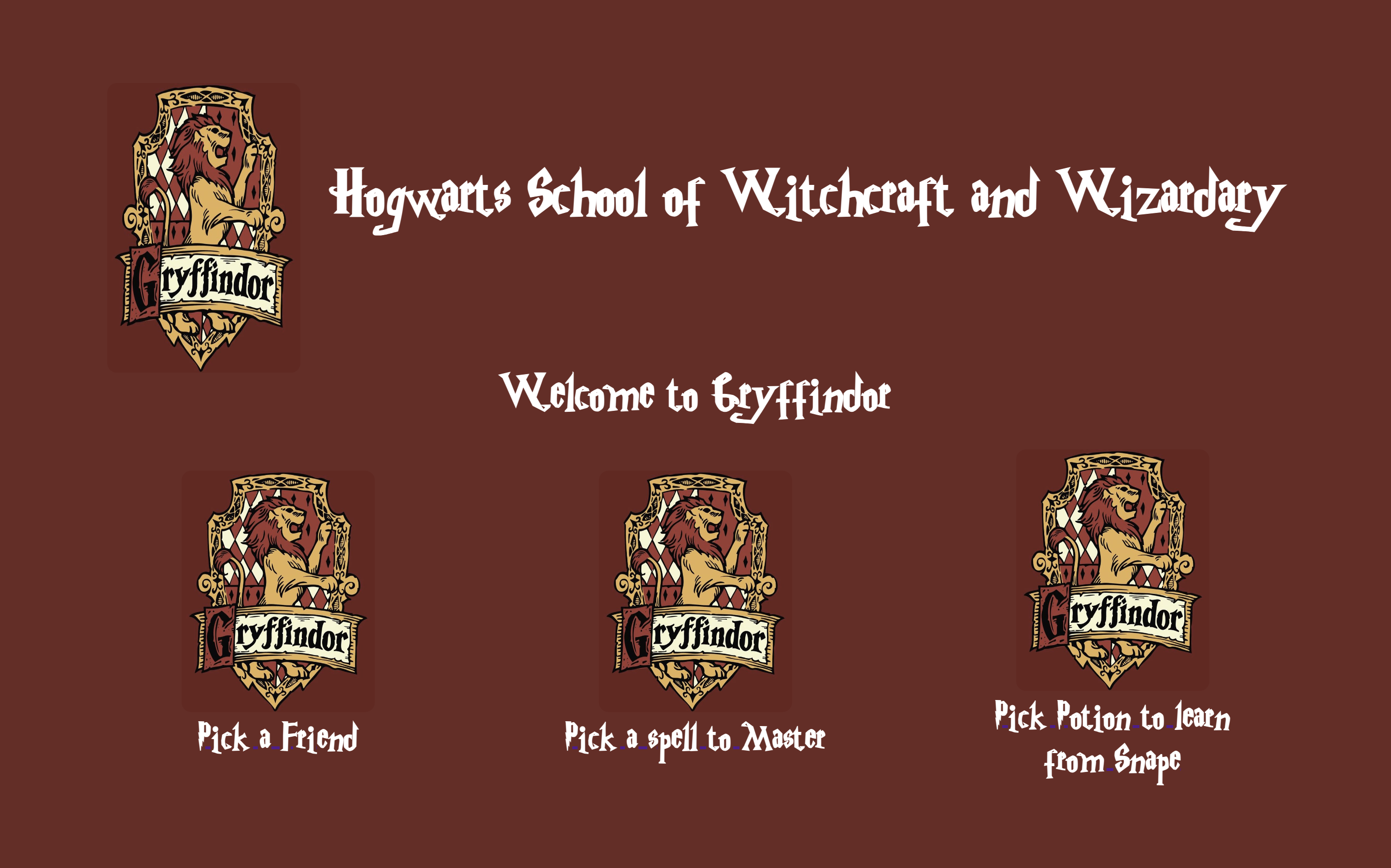 Gryffindor House Page